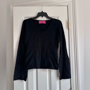 Juicy Couture Black 100% Cashmere V Neck Sweater Size Small